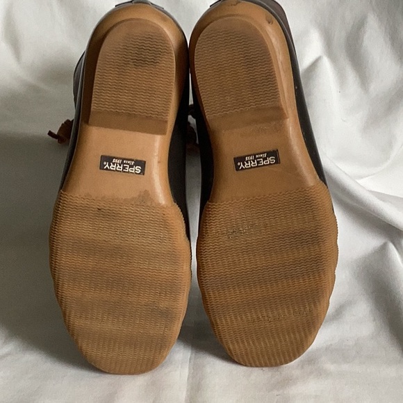 🐤 SPERRY waterproof boots duck boots EUC Girls Sz 5 saltwater - Picture 8 of 9